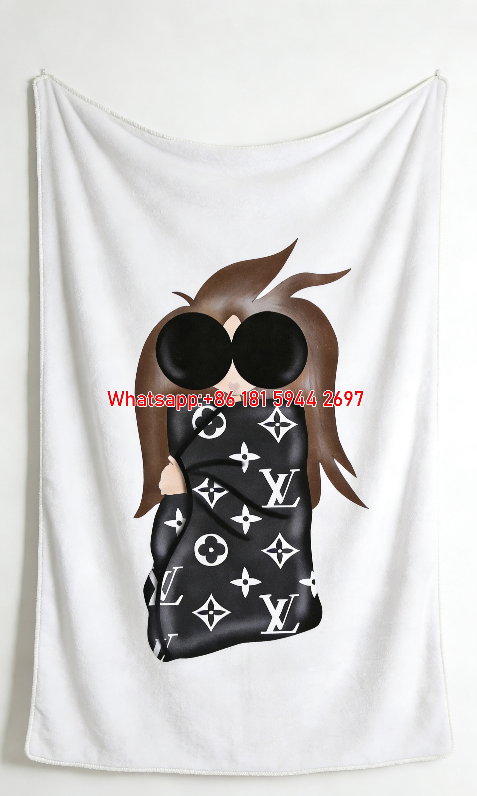 LV Monogram Fashion Girl Blanket Chic LV Girl Throw 142
